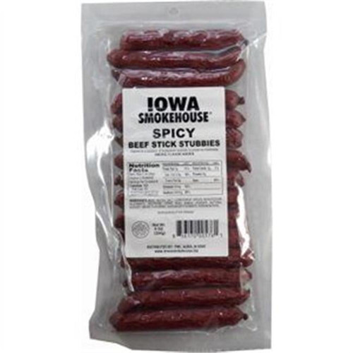 Iowa Smokehouse & Preferred Wholesale  8 Oz Spicy Flavor Beef Stick Stubbies - Pack Of 12