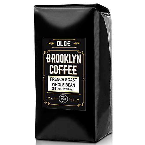 French Roast Whole Bean Coffee - 5lb Bag | For A Classic Black Coffee, Breakfast, House Gourmet, Italian Espresso - Roasted In New York