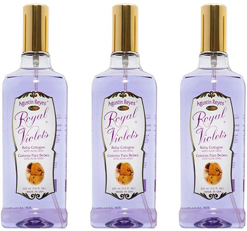 Agustin Reyes Royal Violets Baby Cologne With Aloe Vera 7.6 Fl Oz Pack Of 3