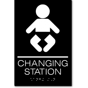 Changing Station Sign-black / White (1 Unit)