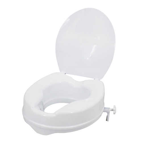 Carevas Raised Toilet Seat With Lid 300 Lbs Heavy Duty Elevated Toilet Seat With Tightening Clamps Raised Toilet Seats For Most Elongated Toilets (white, 4 Inches)