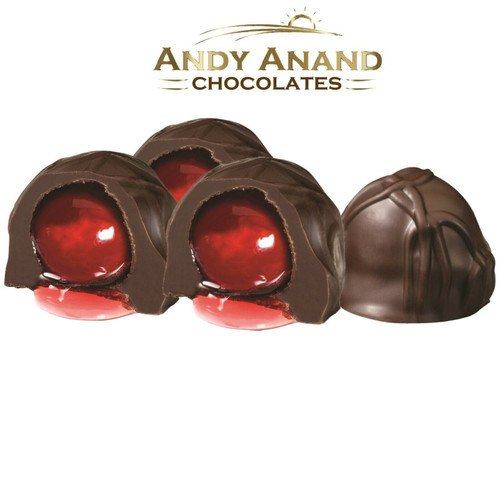 Andy Anand Sugar Free Dark Chocolate Cherry Cordials Gift Box & Greeting Card Christmas (24 Pcs)