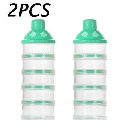 2pcs Stackable Baby Milk Powder Formula Dispenser, Formula Container For Travel, No Spill Snack Storage Container, Bpa Free