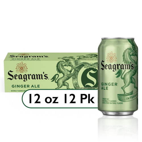 Seagrams Ginger Ale Soda Soft Drinks Fridge Pack Cans, 12 Fl Oz, 12 Pack