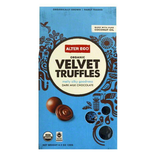 Alter Eco Dark Chocolate Organic Velvet Truffles, 4.2 Oz (pack Of 8)