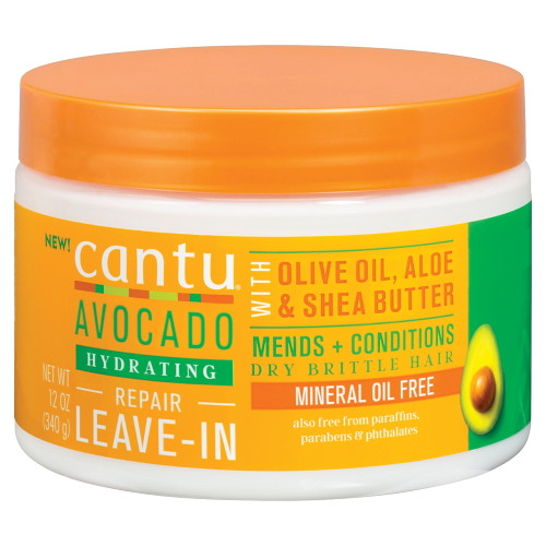 Cantu Avocado Hydrating Leave-in Conditioning Repair Cream With Olive Oil, Aloe, And Shea Butter, 12 Oz