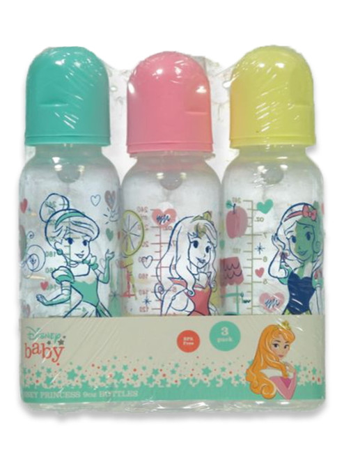 Disney Princess Baby Girls' 3-pack 9 Oz. Baby Bottles - Mint Multi, One Size