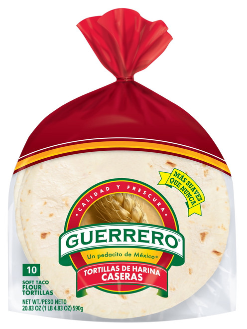 Guerrero Caseras Soft Taco Flour Tortillas, 20.83 Oz, 10 Count
