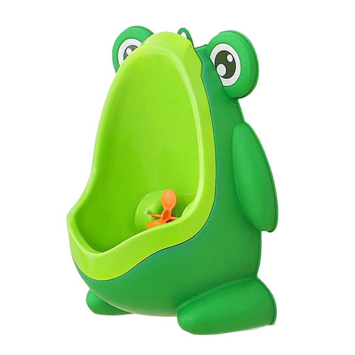 Boys Pee Toilet Frog Kids Potty Urinal, Removable Bowl Insert To Clean And Hygienic Green