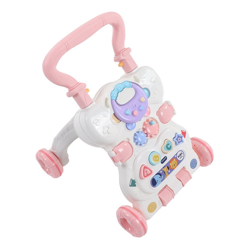 Baby Walker, Develop Coordination Baby Stand Learning Walker Stable Bottom  For Home Pink