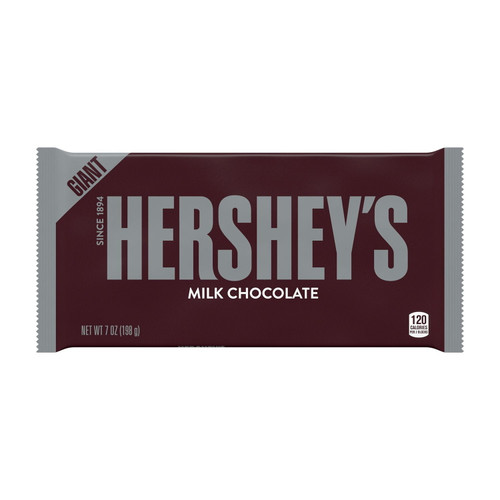 Hershey's, Milk Chocolate Giant Candy, Bulk Individually Wrapped, 7 Oz, Bars (12 Count)