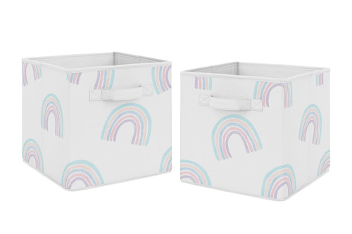 Rainbow Fabric Storage Bin (set Of 2) By Sweet Jojo Designs