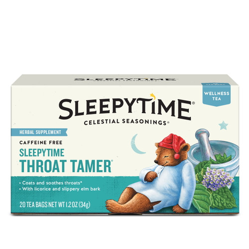 Celestial Seasonings Sleepytime Throat Tamer, Herbal Wellness Tea Bags, 20 Count