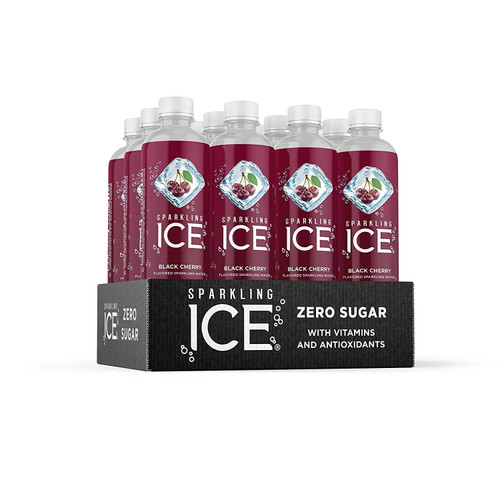 Sparkling Ice, Black Cherry Sparkling Water, With Antioxidants And Vitamins, Zero Sugar, 17 Fl Oz Bottles (pack Of 12)