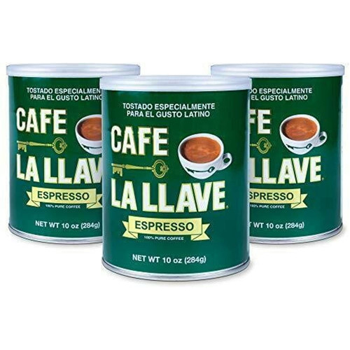 Café La Llave Espresso 100% Pure Coffee, Dark Roast (3 X 10 Ounce.