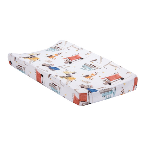 Bedtime Originals Construction Zone Changing Pad Cover - White/trucks