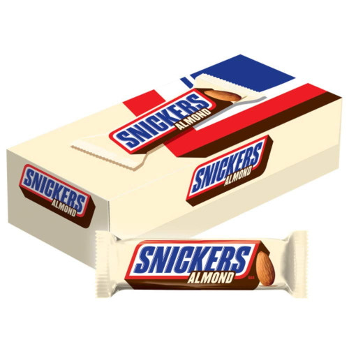 Snickers Almond Singles Size Chocolate Candy Bars 1.76-ounce Bar 24-count Box