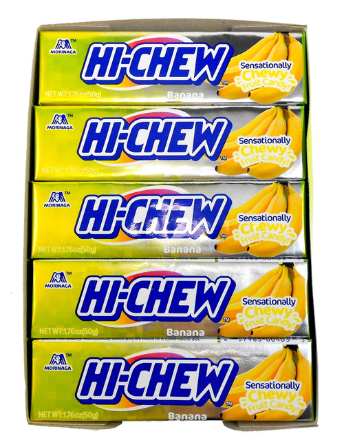 Hi-chew Banana Chewy Fruit Candies 1.76 Oz. Bar By Morinaga (5-pack)