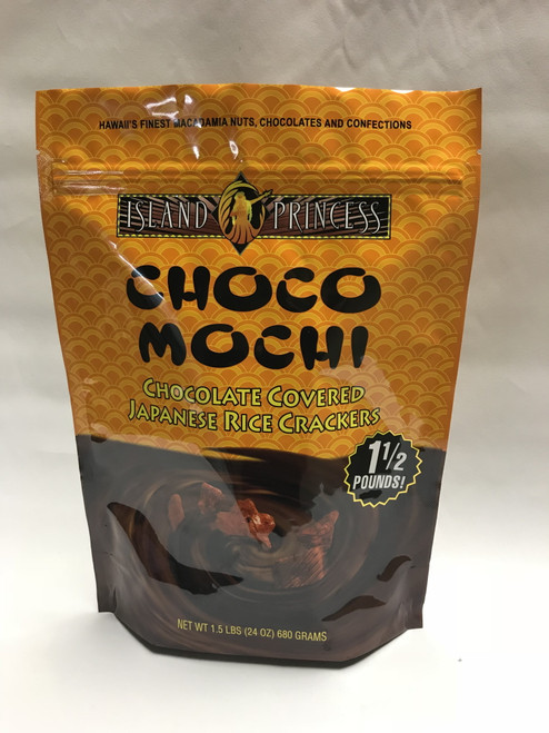 Island Princess Choco Mochi Chocolate Covered Japanese Rice Crackers 2/1.5 Lb Each