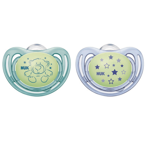 Nuk Airflow Glow-in-the-dark Pacifiers, 6-18 Months, 2-pack