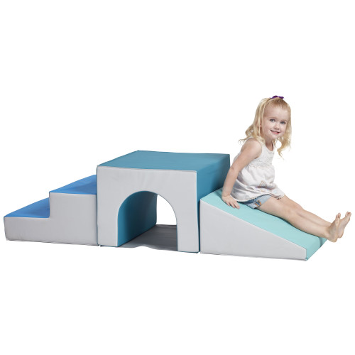 Ecr4kids Softzone Single Tunnel Climber, Toddler Foam Climber For Safe Active Play - Contemporary