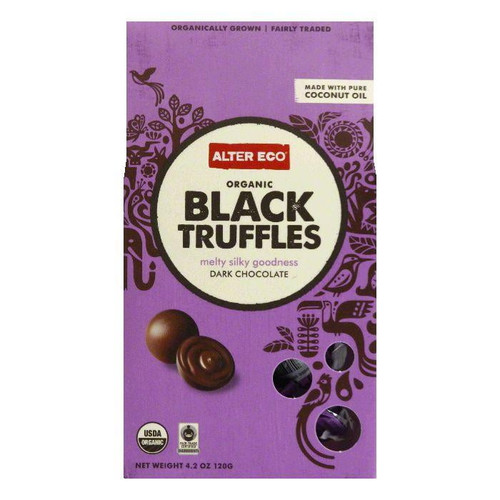 Alter Eco Dark Chocolate Organic Black Truffles, 4.2 Oz (pack Of 8)
