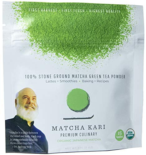 Dr. Weil Matcha Kari Organic Superior Japanese Matcha Green Tea Powder - Culinary Grade, Chef's Choice Organic - 30 Grams