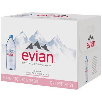 Evian Natural Spring Water (1 L, 12 Pk.)