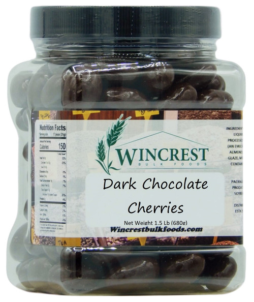Wincrest Dark Chocolate Covered Cherries - 1.5 Lb Tub