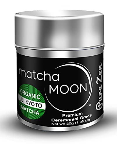 Matcha Moon - Organic Ceremonial Grade Japanese Matcha Green Tea Powder From Uji Kyoto Japan - Authentic, Premium, Usda Certified - Best For Traditionally Whisked Tea - Pure Zen - 30g Tin
