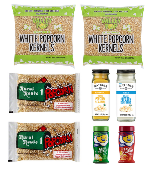 Walmart Exclusive- Popcorn Kernal And Seasoning Variety Pack-4 Popcorn Kernal Packs And 4 Variety Of Seasoning