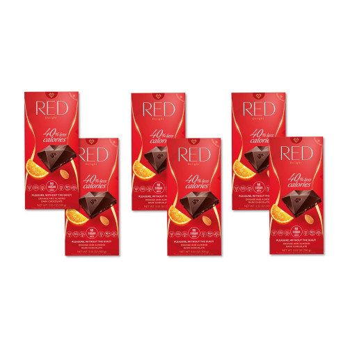 Red Chocolate Dark Chocolate With Orange And Almond 6 Pack