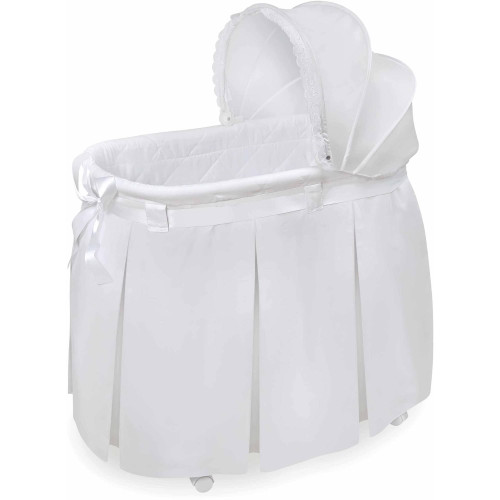 Badger Basket Wishes Oval Bassinet - Full Length Skirt - White
