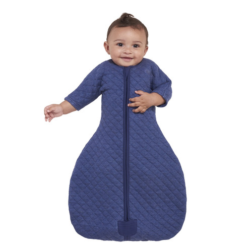 Halo Easy Transition Sleepsack Wearable Blanket, 100% Cotton, Navy Heather, Small