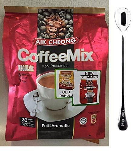 Ninechef Bundle Aik Cheong Malaysia Regular Instant 3in1 Coffee Mix Kopi Pracampur (1 Pack)+ 1 Ninechef Spoon