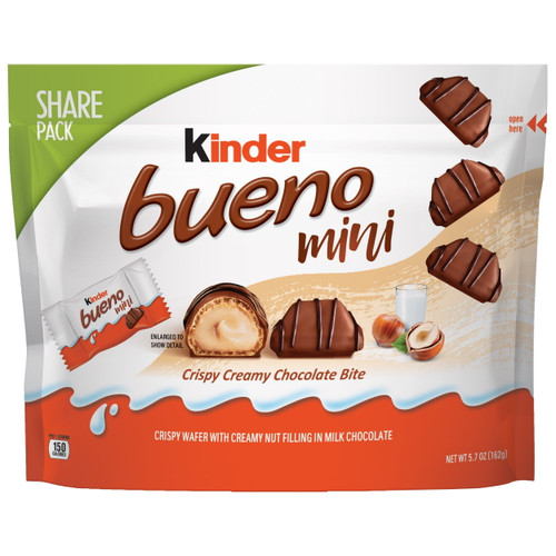 Kinder Bueno Milk Chocolate And Hazelnut Cream, Individually Wrapped Mini Chocolate Bars, Great Holiday Treats, 5.7 Oz, Share Size