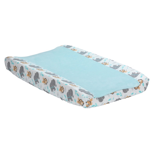 Bedtime Originals Jungle Fun Changing Pad Cover - Blue, Animals, Jungle, Safari