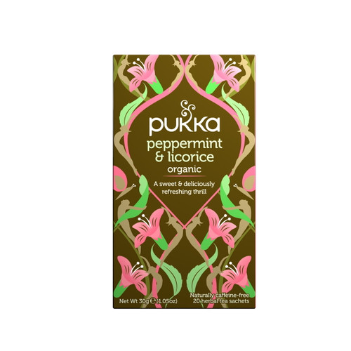 Pukka Organic Herbal Tea Peppermint & Licorice, 20 Tea Bags