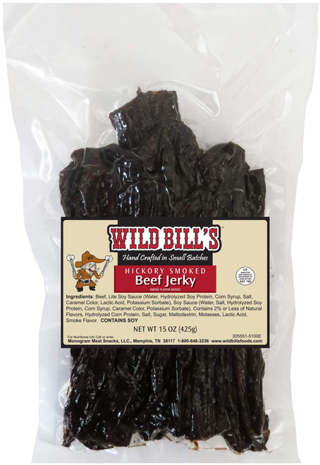 Wild Bills Hickory Smoked Beef Jerky Strips, 30-count, 15-ounce 15 Ounce (pack Of 30)