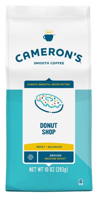 Cameron's Coffee Premium Donut Shop Ground Coffee, Medium Roast, 10 Oz
