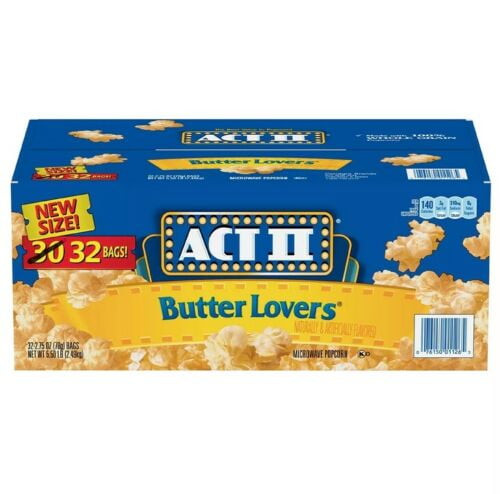 2 Cases Act Ii Butter Lovers Microwave Popcorn (2.75 Oz., 32 Pk./case)