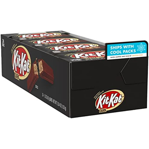 Kit Kat Dark Chocolate Wafer Halloween Candy Bars, Individually Wrapped, 1.5 Oz Bulk Box (24 Count)
