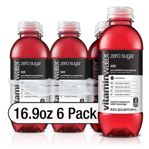 Vitaminwater Zero Xxx, Electrolyte Enhanced Water W/ Vitamins, Açai-blueberry-pomegranate Drinks, 16.9 Fl Oz, 6 Pack