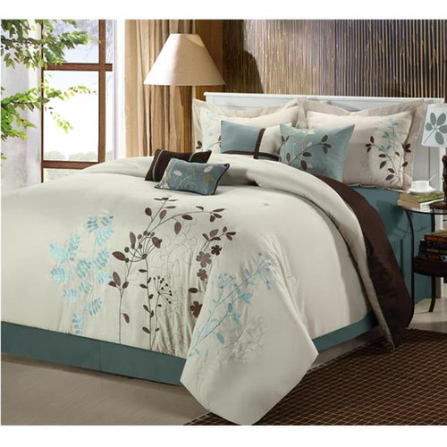 Chic Home Bliss Garden Embroidered Comforter Set