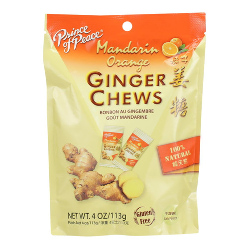 Prince Of Peace 235601 Orange Ginger Chews 4 Oz. Bag