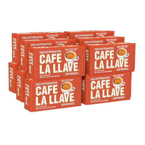 Cafe La Llave Decaf Espresso Dark Roast Coffee, 8.8 Ounce (pack Of 12)