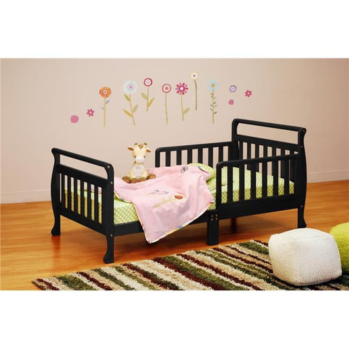 Athena 7008b Anna Sleigh Toddler Bed, Black