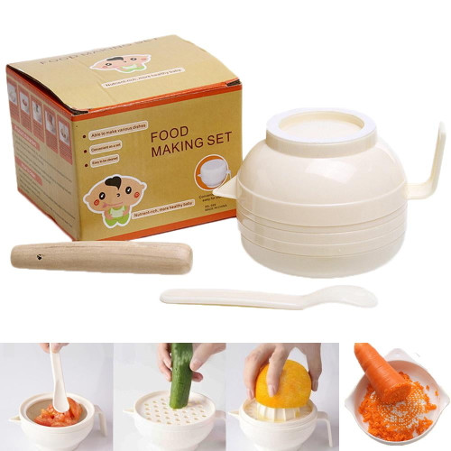 Atralife Grinding Bowl Set Food Making Set Multifunctional Grinding Cooking Masher For Baby