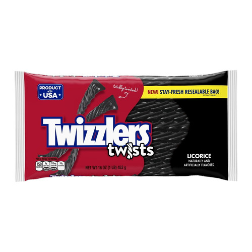 Twizzlers Black Licorice Twists, 16 Oz