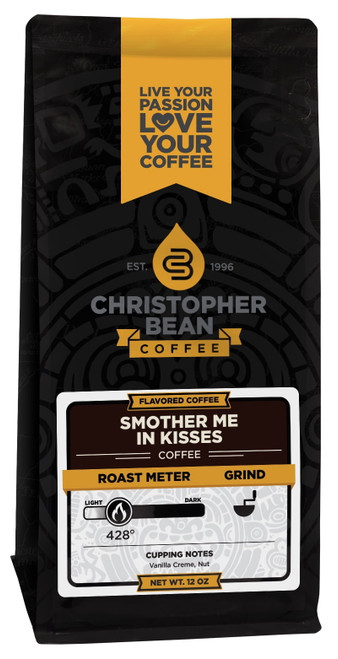 Smother Me In Kisses Flavored Decaf Whole Bean Christopher Bean Coffee, 100% Arabica, No Sugar, No Fats, Made With Non-gmo Flavorings, 12 Oz Bag Of Coffee